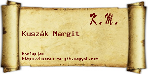 Kuszák Margit névjegykártya